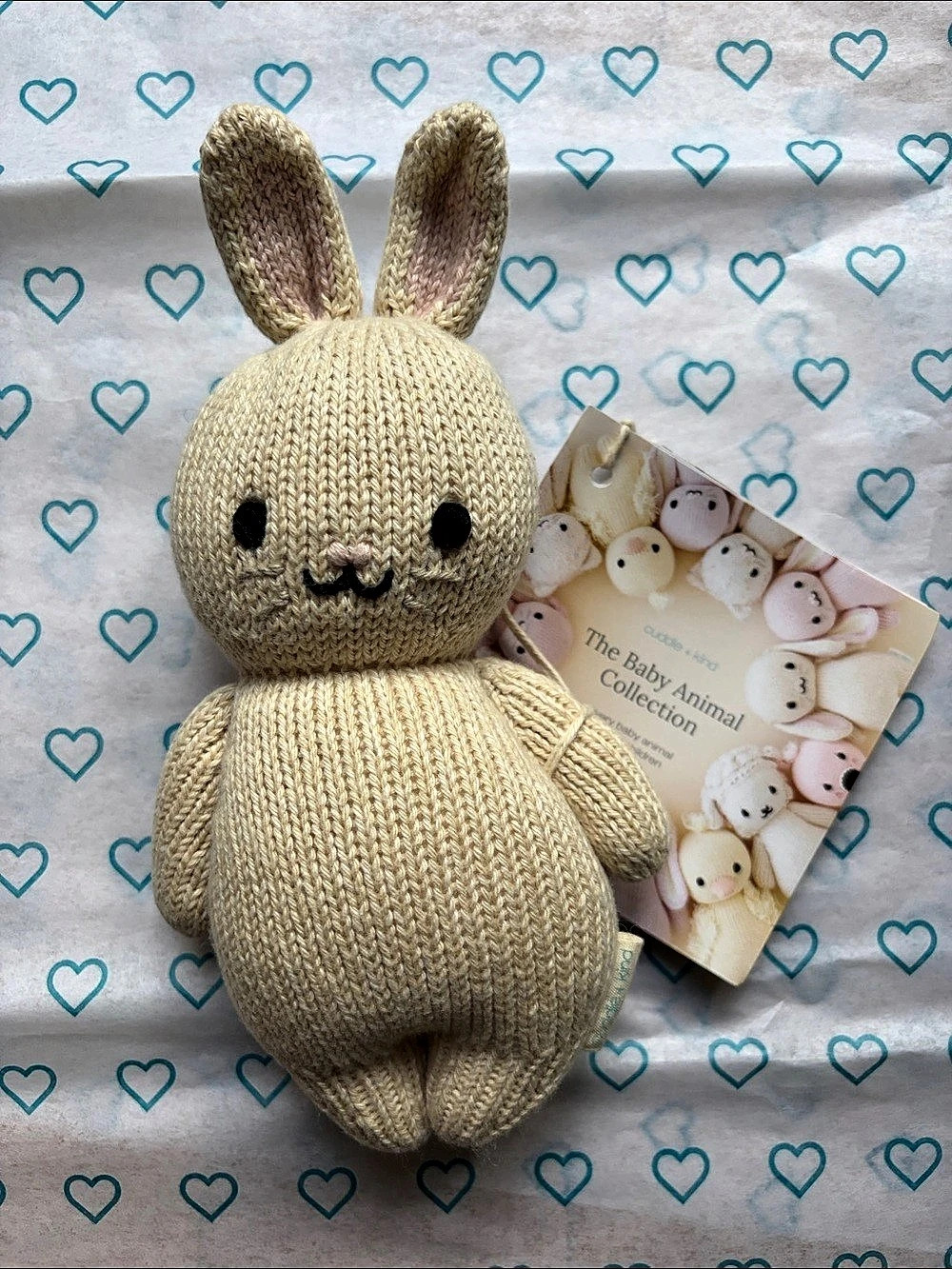 cuddle+kind The Baby Animal Collection rabbit Knitted Rabbit Plush in Oatmeal NW